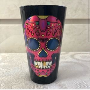 Sugar Skull Glass Cup